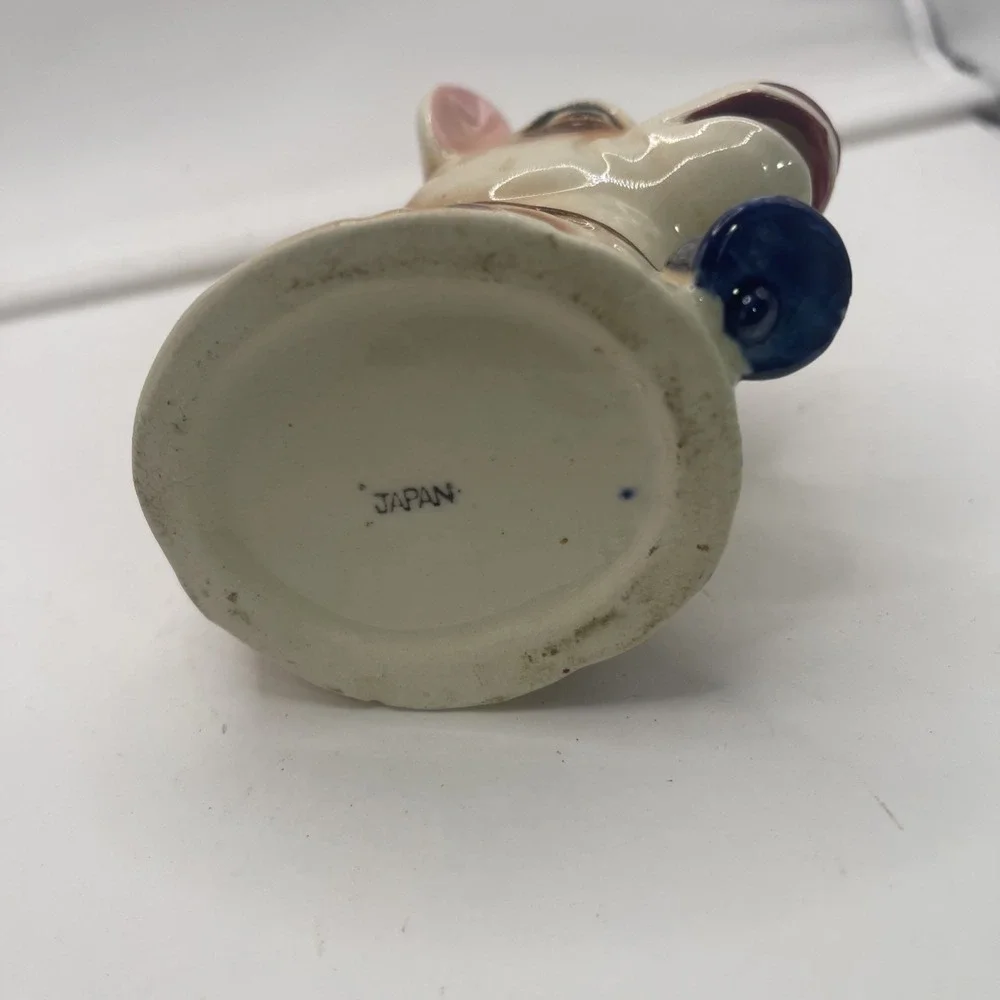 VINTAGE ELSIE BORDEN COW CREAMER MILK PITCHER BOVINE NAVY NECK BELL